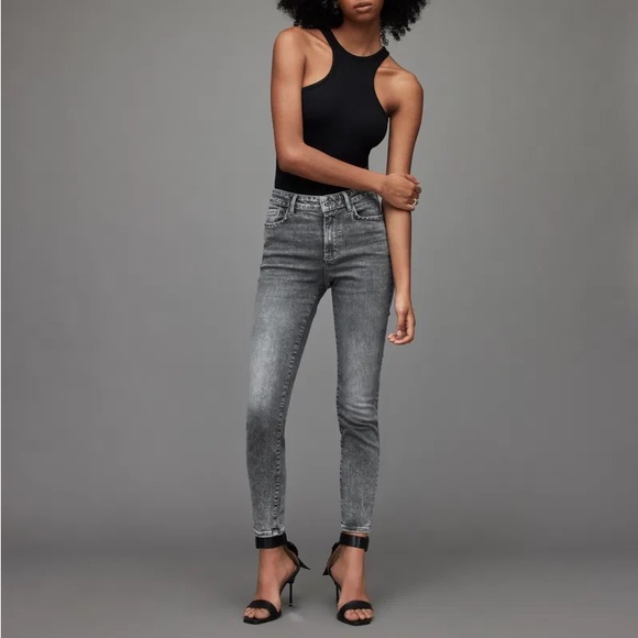 All Saints Miller Mid-Rise Studded Skinny Jeans - Picture 5 of 6